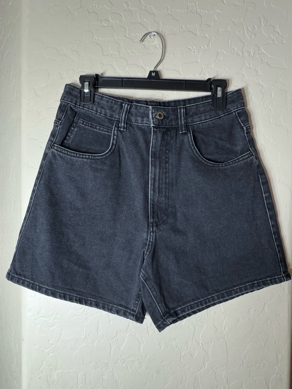 Zara Trafaluc Black Denim Shorts High Rise Mom Shorts Relaxed Casual 6